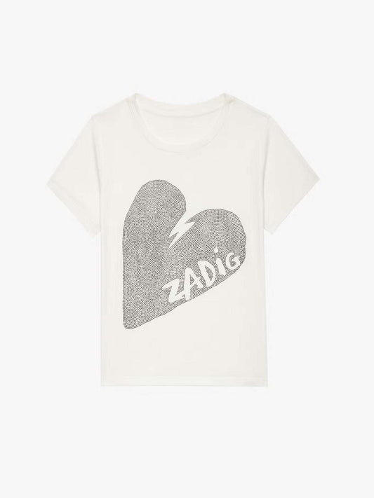 Zadig&Voltaire - Тениски - Alys Heart T-Shirt - Love|Labels
