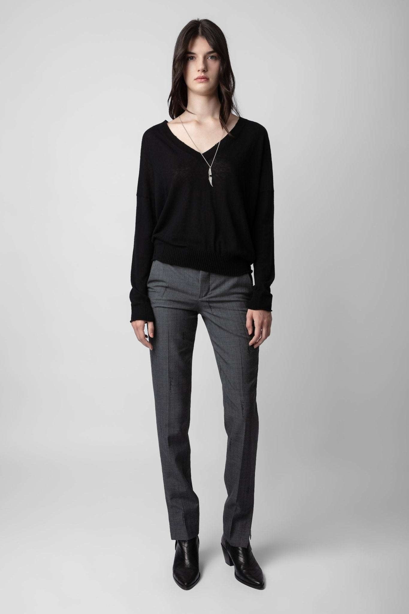 Zadig&Voltaire - Панталони - Grey Pants Prune - Love|Labels