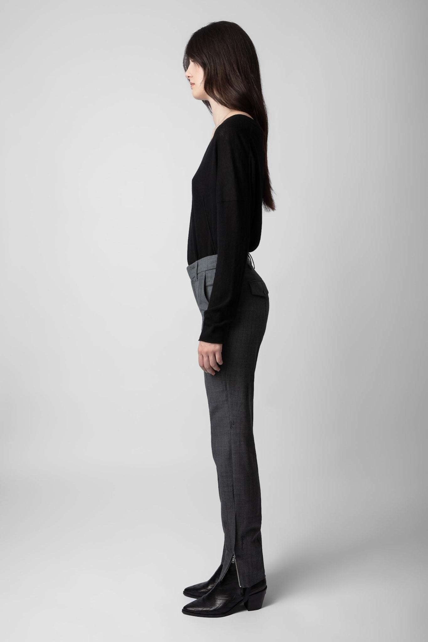 Zadig&Voltaire - Панталони - Grey Pants Prune - Love|Labels