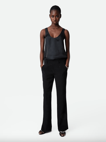 Zadig&Voltaire - Панталони - Poxy Silk Strass Trousers - Love|Labels