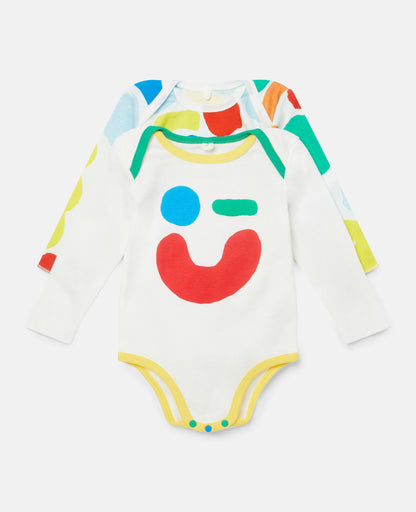 Abstract Smile Print Bodysuit Set