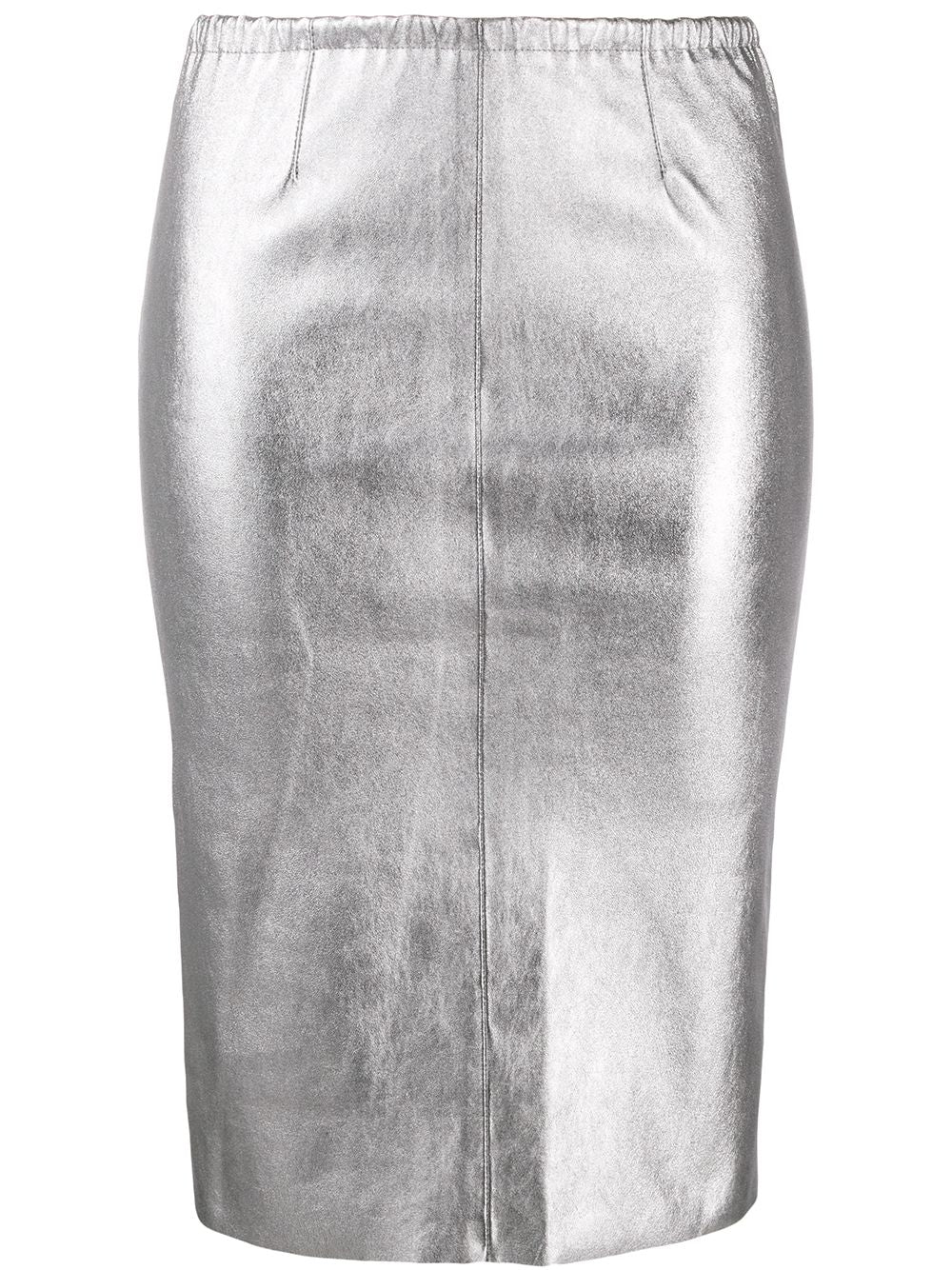 Silver Leather Skirt