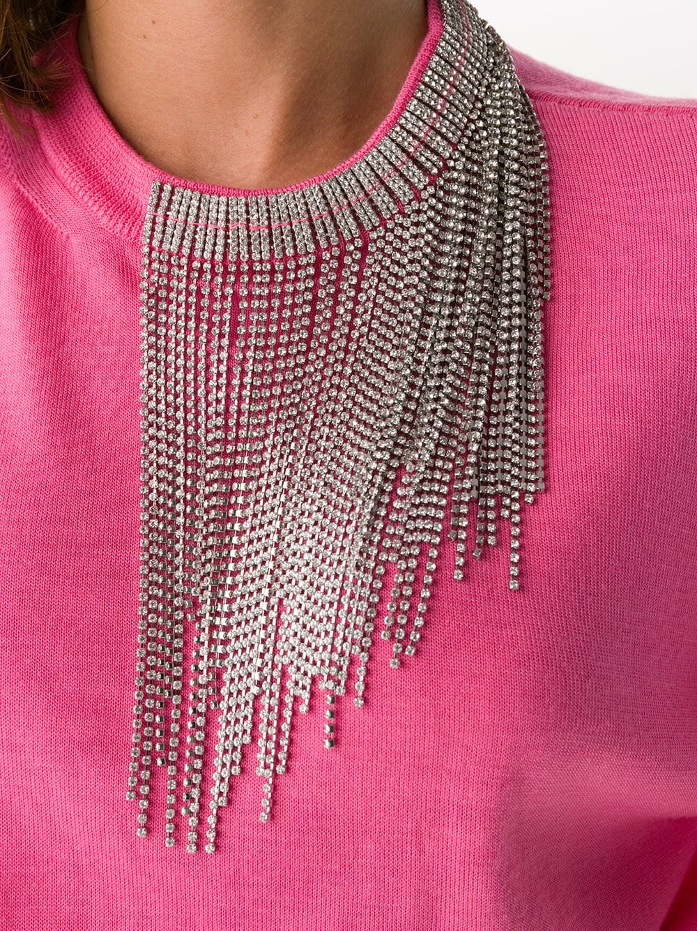 Pink Fringed Sweater