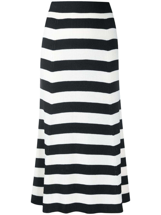 Striped Knitted Midi Skirt
