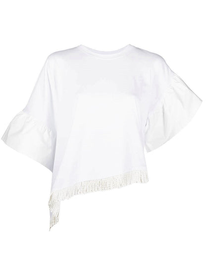 Fringed Bell-Sleeve Top