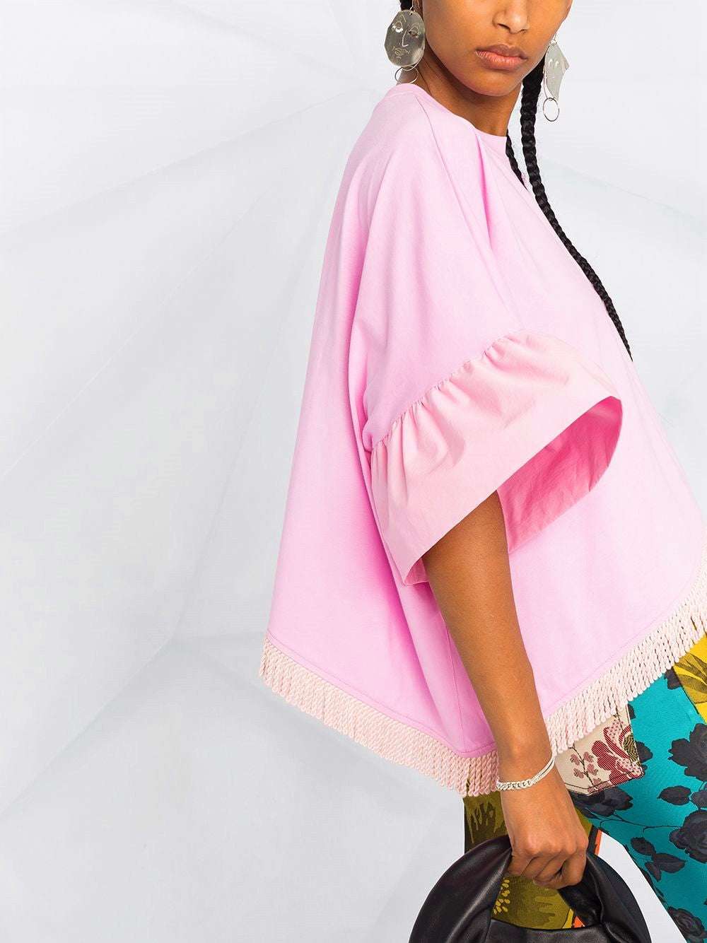 Fringed Bell-Sleeve Top