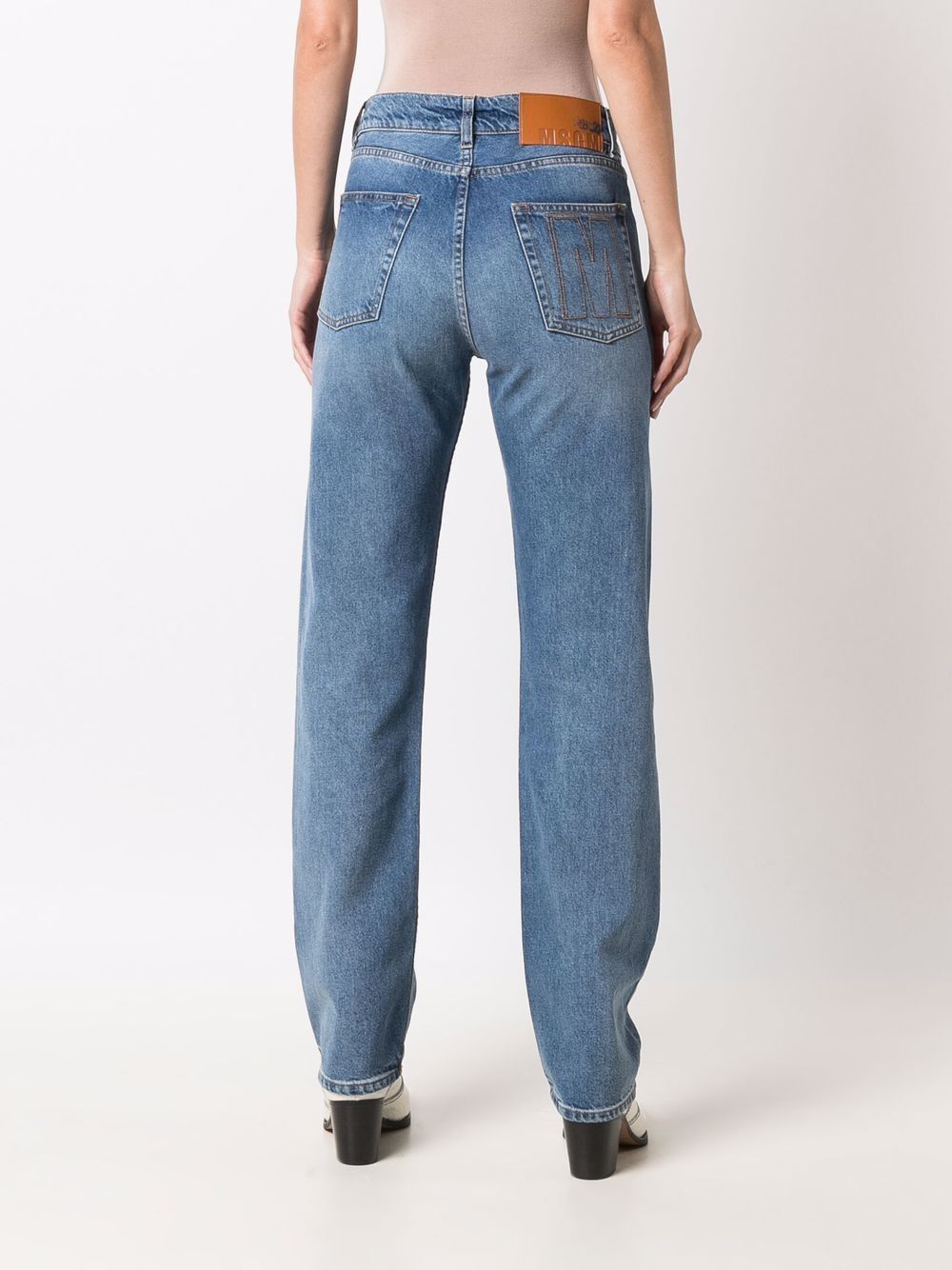 Mid Rise Straight Leg Jeans is