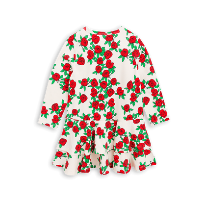 Red Roses Long-Sleeve Dress