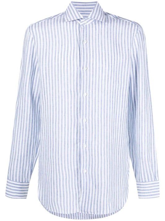 Stripe Cutaway-collar Shirt