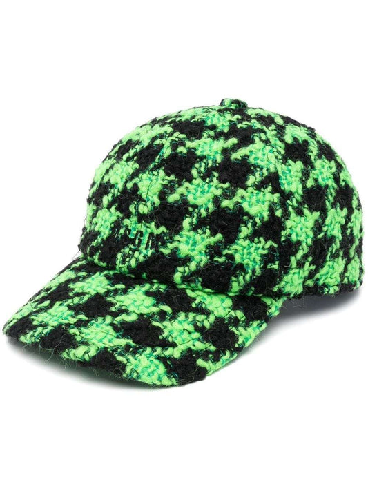 Houndstooth Wool-Knit Cap