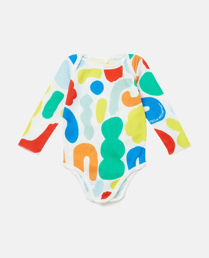 Abstract Smile Print Bodysuit Set