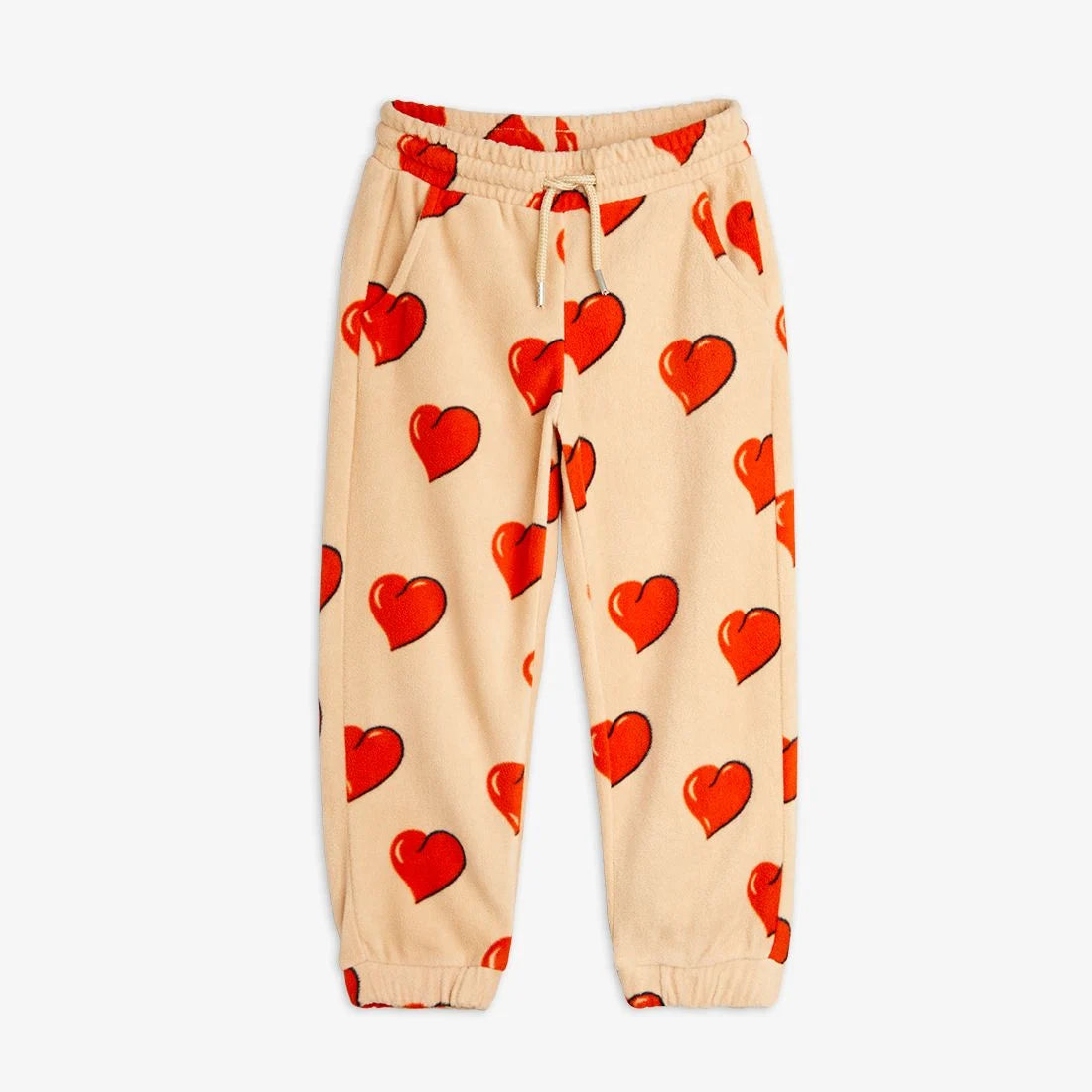 Hearts Fleece Trousers Beige