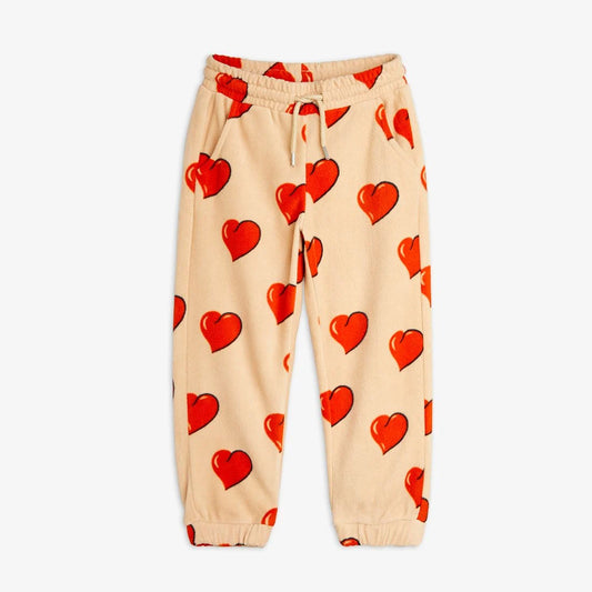 Hearts Fleece Trousers Beige