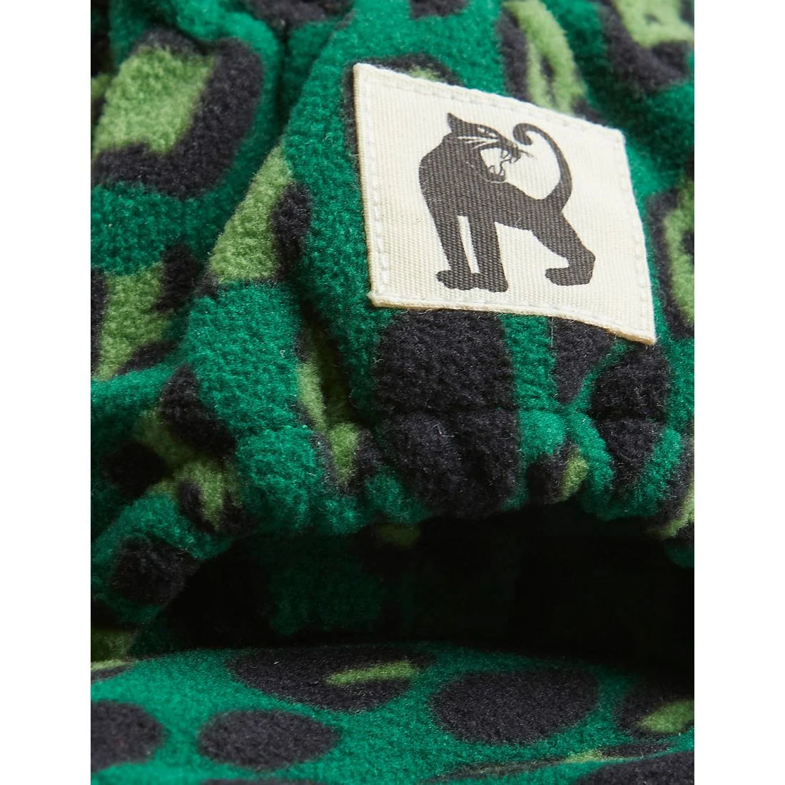 Green Leopard Fleece Mittens