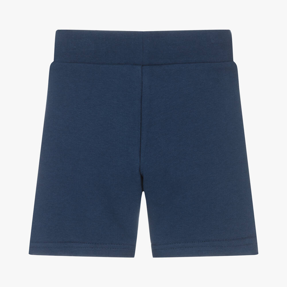 Blue Cotton Logo Shorts