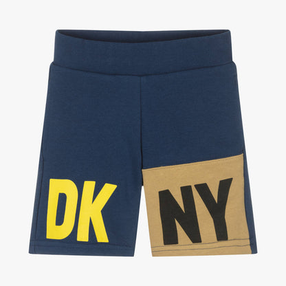 Blue Cotton Logo Shorts