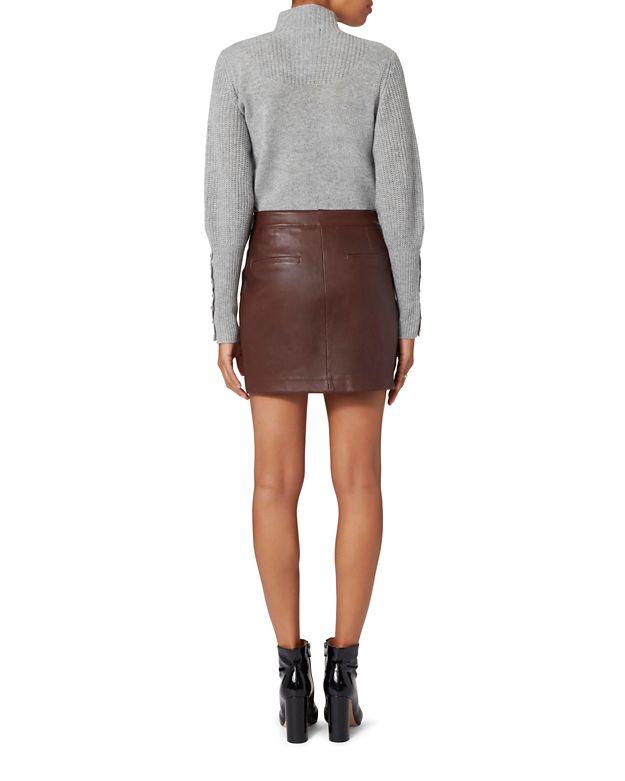 Brown Leather Mini Skirt