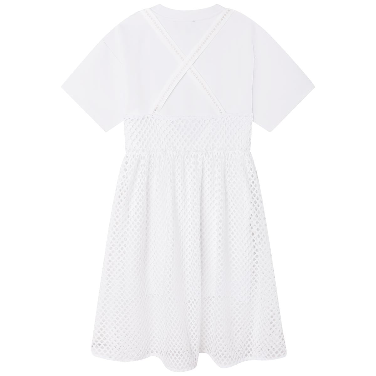 White Mesh 2-in-1 Dress