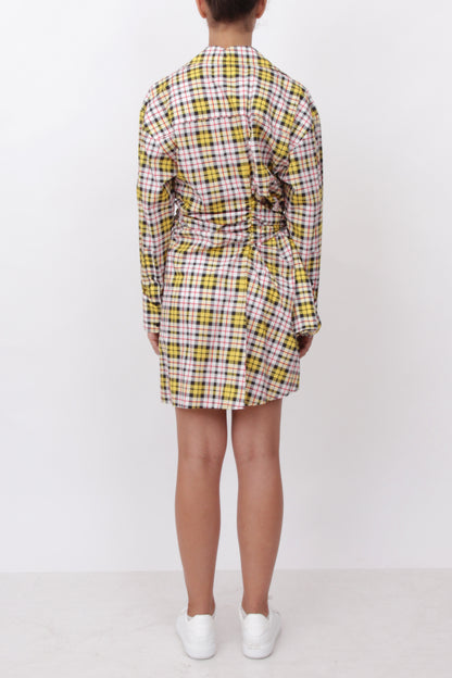 Checked Knot Shirt Dress