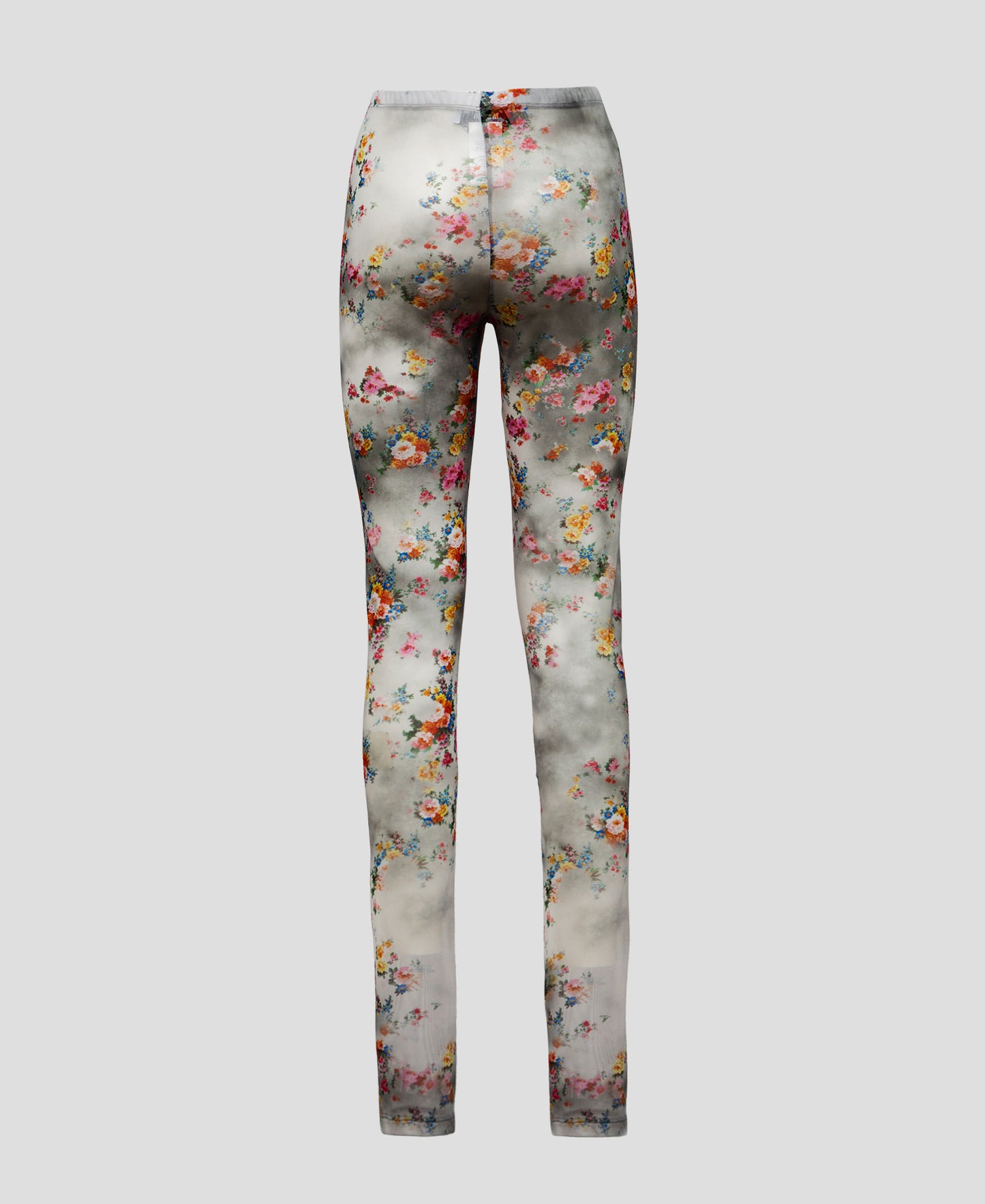 Floral-print sheer leggings