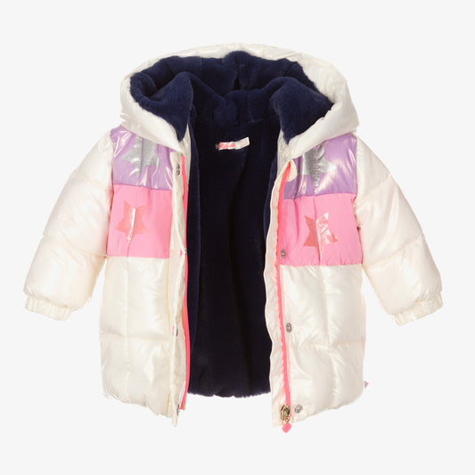 Baby Girl Ivory Puffer Coat
