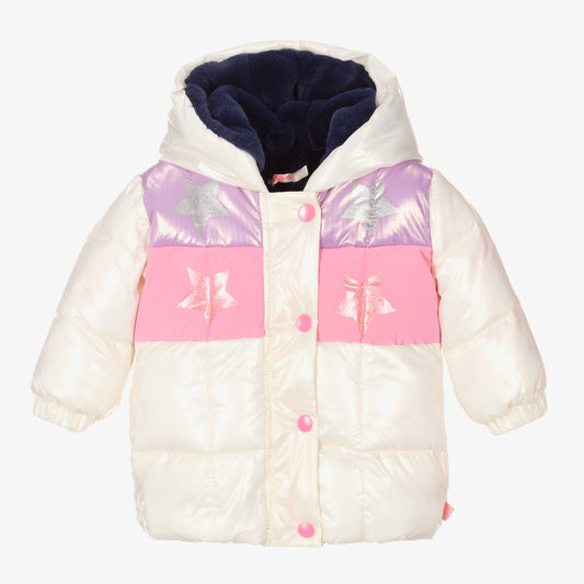 Baby Girl Ivory Puffer Coat