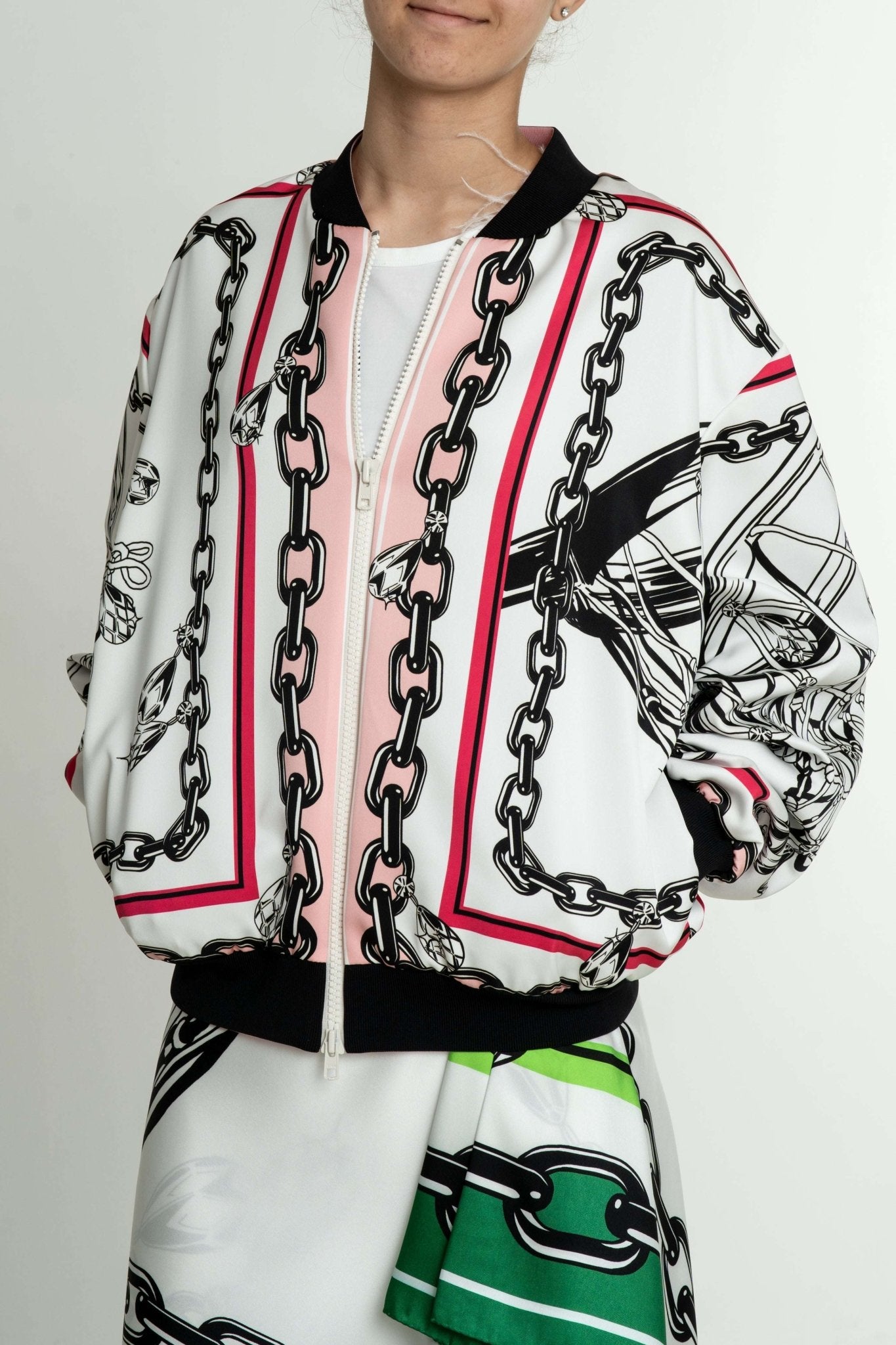 BROGNANO - Якета - White Chain Bomber Jacket - Love|Labels