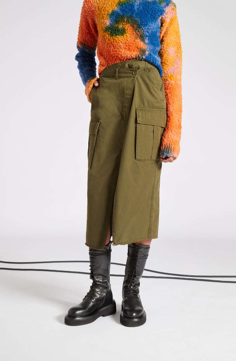 CIRCUS HOTEL - Поли - Khaki Cargo Skirt - Love|Labels