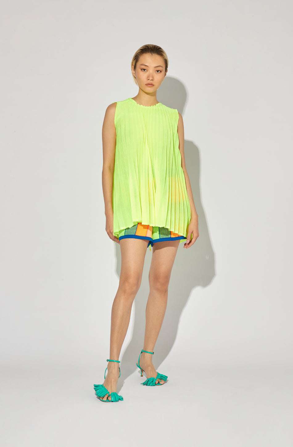 CIRCUS HOTEL - Потници - Neon Lurex Pleated Top - Love|Labels