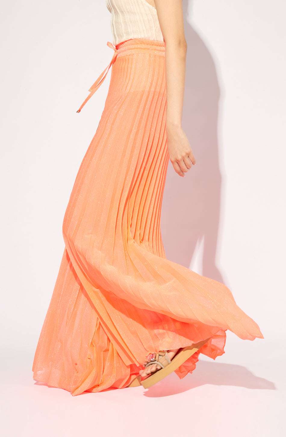 CIRCUS HOTEL - Панталони - Neon Pleated Lurex Palazzopants - Love|Labels