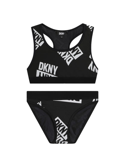 Black & White Logo Print Bikini