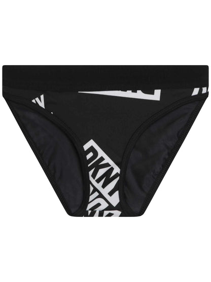 Black & White Logo Print Bikini