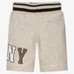 Boys Grey Cotton Logo Shorts