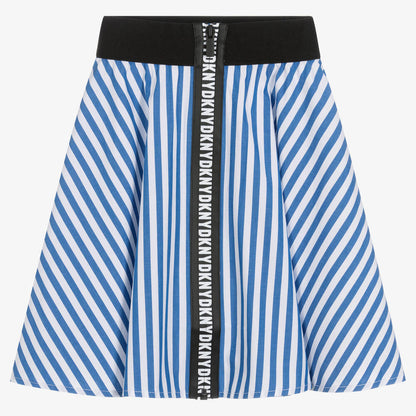 Blue Striped Cotton Skirt