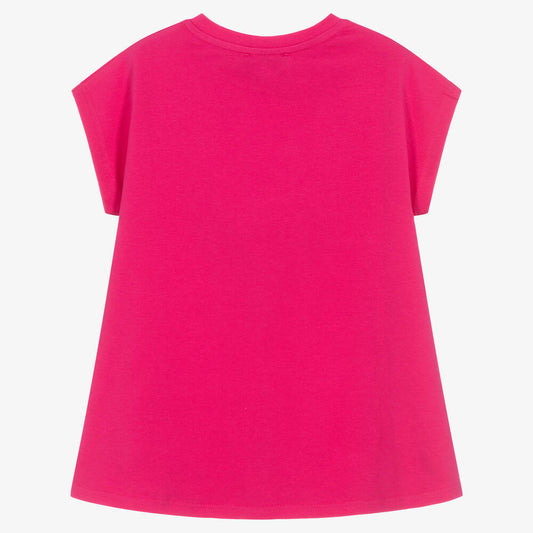 Pink Cotton Logo T-Shirt Dress