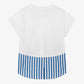 White & Blue Stripe Cotton T-Shirt