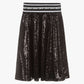 Black Sequin Logo Skirt