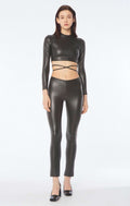 FORTE DEI MARMI COUTURE - Клинове - Dark Green Leather Leggings - Love|Labels