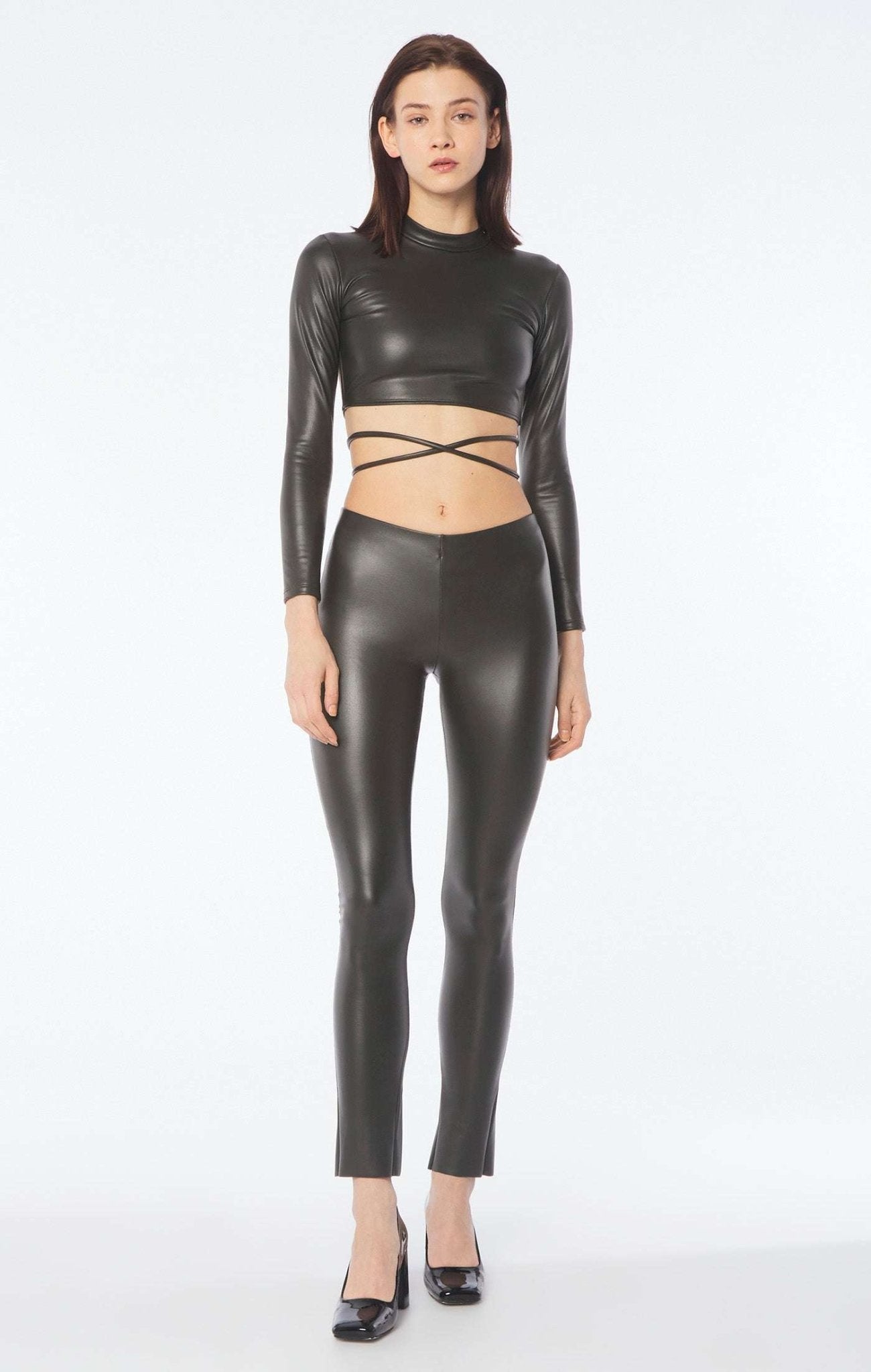 FORTE DEI MARMI COUTURE - Клинове - Dark Green Leather Leggings - Love|Labels