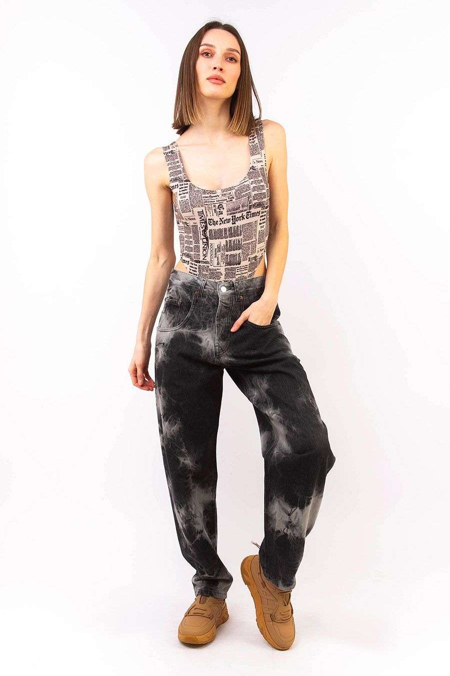 FORTE DEI MARMI COUTURE - Потници - Newspaper Body - Top - Love|Labels