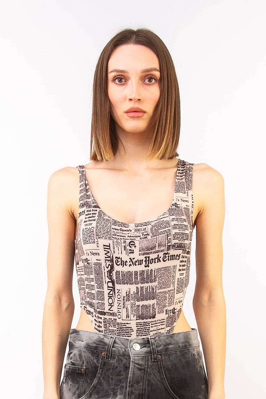 FORTE DEI MARMI COUTURE - Потници - Newspaper Body - Top - Love|Labels