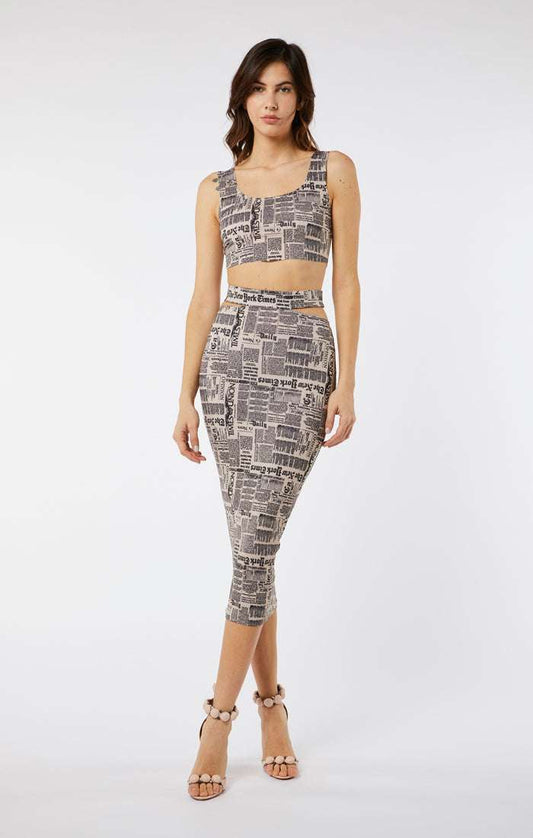 FORTE DEI MARMI COUTURE - Поли - Newspaper Midi Skirt - Love|Labels