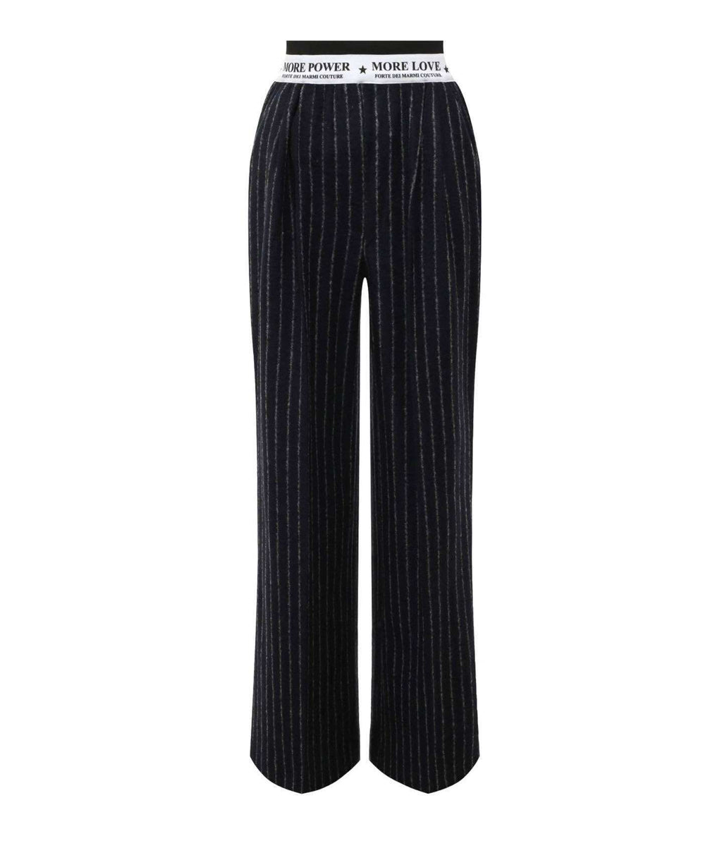 FORTE DEI MARMI COUTURE - Панталони - Waistband Logo Wool Pants - Love|Labels