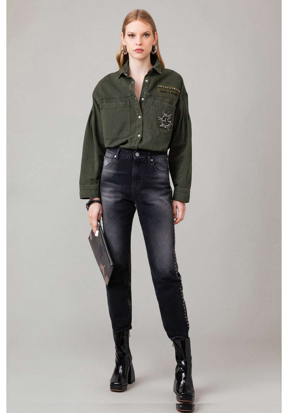 Gaelle PARIS - Деним - Army Black - Green Jeans - Love|Labels