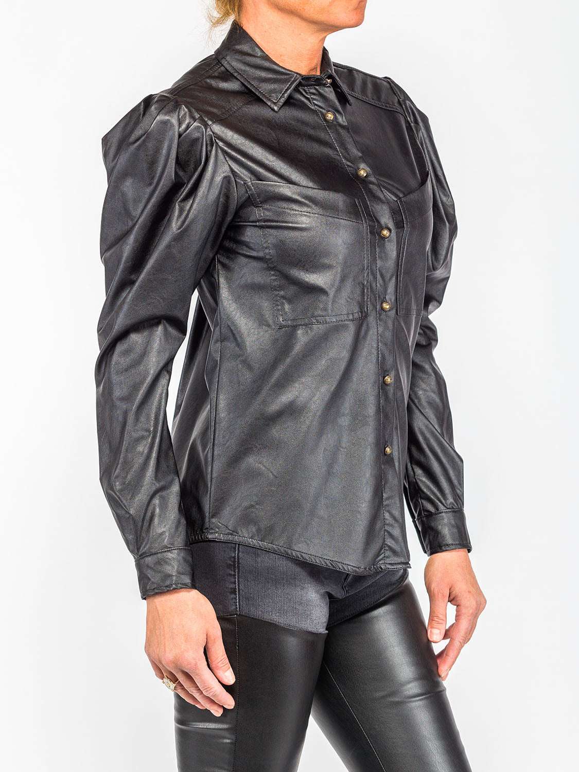 Gaelle PARIS - Ризи - Black Leather Shirt - Love|Labels
