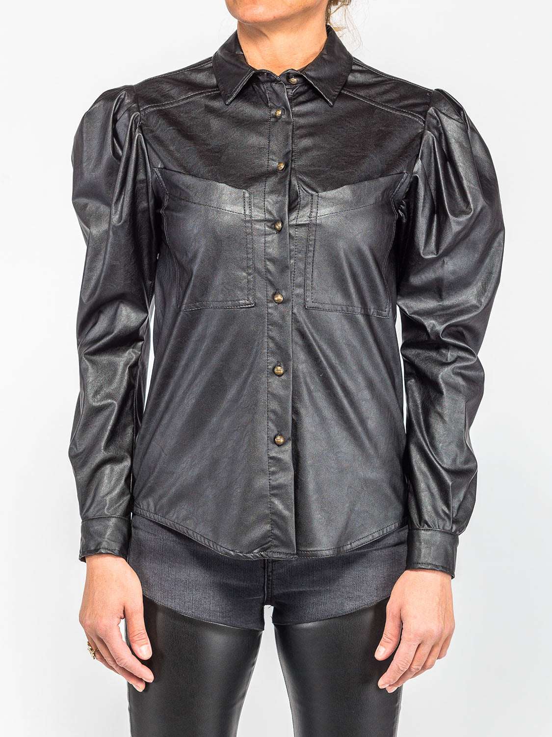 Gaelle PARIS - Ризи - Black Leather Shirt - Love|Labels