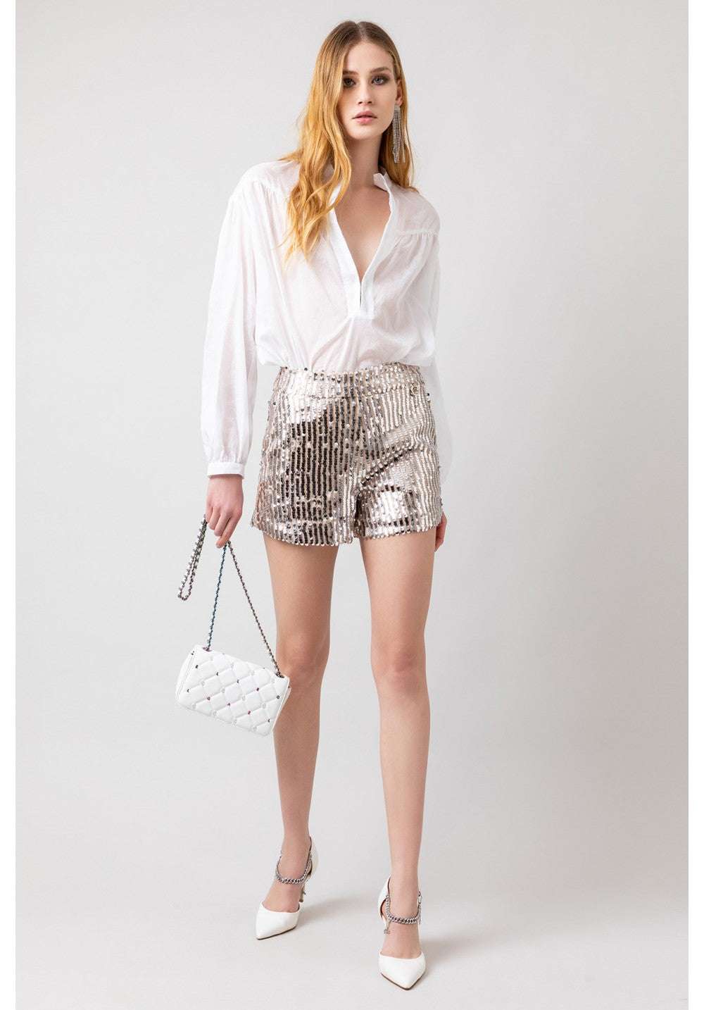 Gaelle PARIS - Шорти - Gold Sequins Shorts - Love|Labels