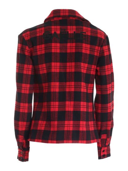 Red Checked Asymmetric Shirt