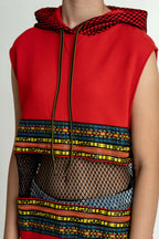 Gaelle PARIS - Потници - Red Long Hooded Top - Love|Labels