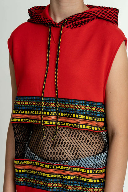 Gaelle PARIS - Потници - Red Long Hooded Top - Love|Labels